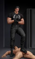 2boys 2humans 2males 3d 3d_(artwork) 3d_model alpha_male bara bara_tiddies bara_tits beefy boots cbt clothed_male_nude_male cock_and_ball_torture cyjmytf daddy darius_(league_of_legends) erect_penis erection foot_on_balls gagged garen_crownguard indoor_nudity indoors league_of_legends locker_room lying_on_ground male male/male male_focus male_only manly muscles muscular muscular_male naked naked_male nude nude_male penis riot_games stepped_on stepping_on_genitals stepping_on_penis tough_guy