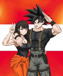 anime anime_style couple crossover dragon_ball dragon_ball_super dragon_ball_z enen_no_shouboutai fire_force oze_maki son_goku