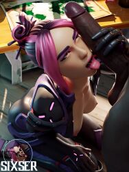 1boy 1girls 3d adira_(fortnite) asian big_penis cock_hungry dark-skinned_male dark_skin epic_games fellatio female fortnite interracial kneeling large_penis licking_penis light-skinned_female light_skin naughty_face oral seductive_eyes sixser tagme