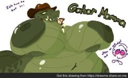 alligator female hallie_(welwraith) nipples reptile topless welwraith