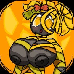 breasts breasts cookie_run cookie_run_kingdom dark_skin female fettuccine_cookie gryboed pixel_art