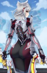 1girls absurd_res armor ass ass_focus big_ass black_bodysuit black_legwear bodysuit boots bubble_butt cat_ears catgirl curvy doiparuni female female_only heavenly_ass highres hourglass_figure large_ass legwear looking_at_viewer looking_back m_(xenoblade) milf mio_(xenoblade) monolith_soft nintendo nonude silver_armor silver_boots silver_hair silver_thighhighs skin_tight slim_waist thick_ass thick_thighs thigh_boots thighhighs thighs viewed_from_below voluptuous wide_hips xenoblade_(series) xenoblade_chronicles_3 yellow_eyes