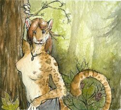 11:10 1girl 5_fingers anthro bared_breasts brown_hair brown_hair_female casual_topless cheetah cheetah_ears cheetah_humanoid cheetah_print cheetah_tail clothed collar collarbone colored detailed_background e621 felid felid_humanoid flowers front_view furaffinity glistening_arms glistening_face glistening_fur grey_skirt half-length_portrait hand_on_tree jewelry jungle leafs long_brown_hair long_hair long_hair_female looking_at_viewer medium_breasts meradragon mixed_media nature no_bra no_shirt original original_character painting_(artwork) pen_(artwork) pink_nipples pink_nose portrait public_topless red_flower shiny_body shiny_hair shiny_tail skirt skirt_only slim slim_anthro slim_girl snout solo solo_female solo_focus tail topless topless_anthro topless_female traditional_media trees uncensored_breasts watermark wishbone_mouth
