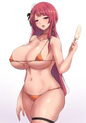 bikini breasts ice_cream large_breasts micro_bikini mistynight original suggestive_food