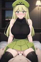 1boy 1girls 2d ai_generated bare_shoulders big_breasts blush breasts breasts_out choker clothed clothed_sex clothing cowgirl_position creeper creeper-chan creeper_(minecraft) creeper_girl creeper_girl_(bubble_planet) cum cum_drip cum_in_pussy cum_inside cumshot duo ejaculation female green_eyes green_hair hat light-skinned_female light-skinned_male light_skin long_hair looking_at_viewer male/female male_penetrating male_penetrating_female male_pov mature_female minecraft mojang naked naked_female nipples nopemope26 nude nude_female on_top penetration penis penis_out plump pov pussy pussy_ejaculation pussy_juice riding riding_penis sex skirt stockings straddling thick_thighs thighhighs thighs uncensored vagina vaginal_insertion vaginal_penetration vaginal_sex video_games wet wet_pussy