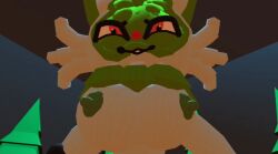 big_breasts blazeman345 breasts breasts_out forest looking_at_viewer night pink_eyes pokemon pokemon_(species) rec_room recroom recroom-nsfw smirk sprigatito