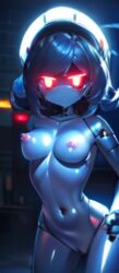 1girls 2d ai_generated breasts female female_only humanoid murder_drones nipples robot robot_girl robot_humanoid screen_face solo tagme tagme_(character)