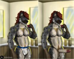 1male abs alcohol anthro anthro_focus anthro_male anthro_only artist_name beefy beefyguy belly belly_button big_arms big_ass big_belly big_chest big_penis bored bored_expression brown_hair bulge bulge_through_clothing chest_fur chest_hair chest_tuft daddy dick dilf exhibitionism exhibitionist furry furry_ass furry_balls furry_ears furry_male furry_only gay gay_male glans grey_fur grey_hair human_penis humanoid humanoid_genitalia humanoid_hands humanoid_penis hyena hyena_ears jockstrap male_focus male_only mammal mammal_humanoid manly muscular muscular_anthro muscular_arms muscular_chest muscular_legs muscular_male nipples nude nude_anthro nude_male only_male pecs purple_eyes red_glans red_hair self_upload slutty_clothing slutty_outfit spots spotted_arms spotted_body spotted_fur spotted_hyena spotted_skin sunlight teeth thighs thong thong_only veiny_penis white_skin