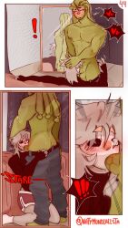 2boys argentina_(countryhumans) big_penis blowjob brazil_(countryhumans) comic comic_page comic_panel countryhumans couple deepthroat gay kinky_naty male married_couple oral page_44 precum