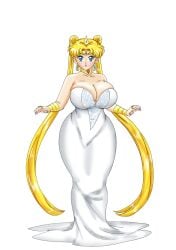 1girls big_breasts bishoujo_senshi_sailor_moon blonde_hair blue_eyes busty clothing dress earrings female female_only giant_breasts huge_breasts jewelry neo_queen_serenity plump ring_(jewelry) saturnxart solo tagme thick usagi_tsukino wide_hips