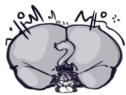 ass_bigger_than_head ass_focus big_breasts bloons_tower_defense clothed dumptruck_ass errantheart ezili female female_only hyper_ass monkey monkey_girl shortstack sketch teasing