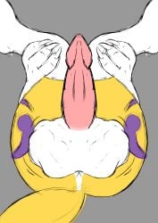 absurd_res anthro anus balls bandai_namco big_balls cock_vore digimon digimon_(species) erection futanari genitals herm hi_res huge_balls humanoid inside_balls intersex justwhite larger_pred macro penile penis renamon smaller_prey solo thick_thighs vore