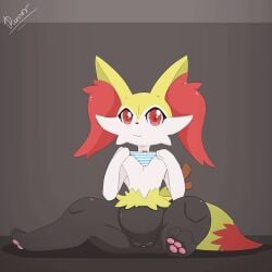 2d_animation :3 animated anthro braixen clothing dengon female first_person_view frame_by_frame fur furry furry_only genitals looking_at_viewer loop nintendo panties paws plump_labia pokémon_(species) pokemon pokemon_(species) puffy pussy red_eyes shimapan short_playtime simple_background sitting_on_ground solo striped_panties tail thick_thighs underwear underwear_on_head video_games