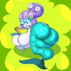 big_ass big_breasts cala_maria chubby cuphead_(game) female huge_ass huge_breasts knick_knack large_ass large_breasts mermaid monster_girl permanent_smile sunglasses sunnification sweetdandy wide_hips