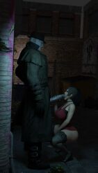 3d ada_wong ada_wong_(adriana) big_ass big_breasts big_butt big_penis capcom fellatio monster mr_x resident_evil resident_evil_2 resident_evil_2_remake squatting xxxlolxxx