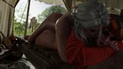 2girls 3d blonde_hair cd_projekt_red ciri ciribestgirl clothed_female_nude_female dry_humping female female_only hugging hugging_from_behind humping lesbian light-skinned_female on_stomach priscilla_(the_witcher) prone_bone scissoring the_witcher_(series) the_witcher_3:_wild_hunt tribadism tribadism_from_behind tribbing white_hair yuri