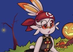 anthro anthro_only anthrofied big_breasts breasts candy_(skwrlwrld) female fur furry furry_only nintendo pokémon_(species) pokemon scorbunny skwrlwrld tagme tail