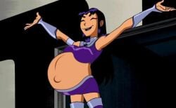 1girls 2d alien belly big_belly big_breasts black_hair blackfire breasts dc_comics edit female komand'r large_breasts morphtothetop orange_skin pregnant screenshot_edit tan-skinned_female tan_skin teen_titans