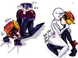 brawl_stars colored_sketch cum_in_ass cute_femboy dildo dildo_in_ass doggy_style femboy gay humanoid kissing larry_(brawl_stars) lawrie_(brawl_stars) plap robot sitting_on_penis sitting_on_person sketch sketches sweat tired_eyes twink