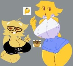 2girls big_breasts buckteeth emoji emoji_(race) glasses l nerd nerd_emoji nerd_emoji_girl nerdy nerdy_female no_outlines tagme thewboy thinking thinking_emoji yellow_body yellow_hair yellow_skin