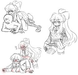 1boy 2girls anal artist_request bisexual bisexual_female blush bow clenched_hand clothed clothed_female_nude_male clothing dick doki_doki_literature_club drool drooling female human long_hair male monika_(doki_doki_literature_club) monochrome mostly_clothed mostly_nude pegging penis red_ass saliva sex sketch source_request strap-on strap-on_under_skirt sweating thighhighs uniform yuri yuri_(doki_doki_literature_club)