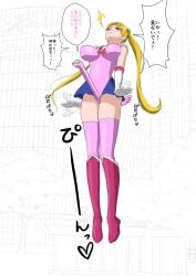 armpits ass bishoujo_senshi_sailor_moon brainwashing breasts clothing erect_nipples erect_nipples_under_clothes eromonsterbox21 flying haigure high_heel_boots high_heels highleg_leotard large_breasts leotard phallic_looking sailor_moon skirt stockings thighs translation_request usagi_tsukino waving_hands wide_hips