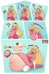 bloat bloated bloated_belly bloated_stomach bloated_tummy bloating burp burp_fetish burping disproportional fat hyper_belly mario_(series) mushroom princess_peach regular_brick stuffed_belly stuffing super_mario_bros. weight_gain