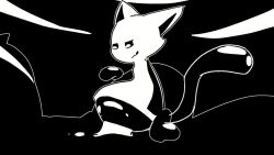 :3 ambiguous_penetration animated anthro anthro_penetrated black_and_white cum cum_inside digicat dragonweirdo feline floating_hands living_condom mp4 no_sound overflowing riding size_difference smile tagme tail video