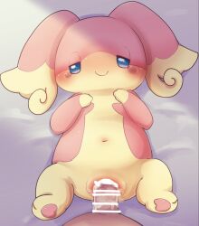 anthro audino belly_button blue_eyes censored crying crying_with_eyes_open cub cum cum_inside cumflated_belly cumflation female_penetrated furry half-closed_eyes hi_res human_on_anthro looking_at_viewer nippleless okarina123 penis pokémon_(species) pokemon pussy pussy_juice sakaeguchi_okarina sex smile tagme tears vaginal_penetration