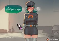 1girls abs ai_generated anal_plug aroused aroused_face athletic athletic_female bed bedroom big_ass big_breasts big_butt big_thighs black_dress blush breasts caption comic comic_page comics curvy curvy_body curvy_female curvy_figure cute cute_face dress embarrassed embarrassed_female english english_text female green_hair holding hoorpy hourglass_figure indoors junsar_(pokemon) looking_away nintendo officer officer_jenny_(pokemon) orange_eyes patreon patreon_logo patreon_username petite petite_body petite_breasts petite_female pokemon pokemon_legends:_z-a police police_officer policewoman sex_toy sex_toys sexy sexy_body sexy_pose shy solo solo_female solo_focus story sweat sweatdrop sweating team_rocket_uniform teeth text thick_thighs thigh_highs thighhighs thighs uniform voluptuous voluptuous_female