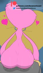 2023 abstract_background absurd_res ambiguous_penetration animate_inanimate artist_name ass beanontoast big_butt bottom_heavy bow_ribbon digital_drawing_(artwork) digital_media_(artwork) duo female fingers fur heart hi_res humanoid kissy_missy living_plushie living_toy male male/female monster motion_lines on_bottom on_top penetration pink_body pink_fur plushie poppy_playtime reverse_cowgirl_position sex sitting_on_person watermark wide_hips