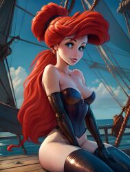 1girls ai_generated ariel ariel_(the_little_mermaid) disney disney_princess elbow_gloves female female_only looking_at_viewer scorpianpp self_upload sitting solo solo_female solo_focus stable_diffusion stockings the_little_mermaid