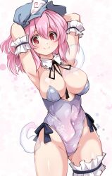 big_breasts huyusilver lingerie pink_hair posing red_eyes touhou yuyuko_saigyouji