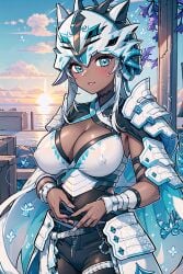 ai_generated big_breasts black_body female female female female_focus rcos solo solo_female solo_focus swordsoul_of_mo_ye yu-gi-oh!