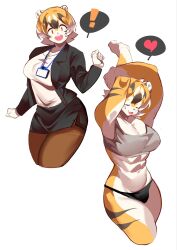 1girls abs aspirindabaitu big_breasts breasts business_suit business_woman female lanyard mei_xiang muscular muscular_female mx99926 office_lady panties short_hair smile smiling sports_bra striped striped_body striped_fur stripes tagme thick_thighs tiger tiger_ears tiger_girl tiger_tail wide_hips