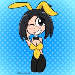 black_eyes black_hair bunny_ears bunny_girl bunnysuit hideki(hideki_henry) hidekihenry original_character rule_63