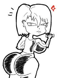 angry ass ass_bigger_than_head big_ass big_breasts big_thighs black_and_white_drawing exercise gahwoah girlfriend huge_ass huge_breasts huge_butt looking_back tiddy_tammy