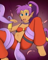 big_belly boederman egg female hi_res human interspecies mammal pregnant seedbed shantae shantae_(character) stomach_bulge tentacle video_games wayforward