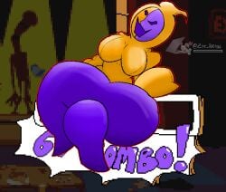 big_ass big_breasts big_thighs combo_ghost hoodie pizza_tower purple_skin smirking_at_viewer thick_thighs zhe_rat