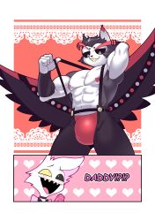 abs absurd_res angel_dust angel_dust_(hazbin_hotel) blood bodily_fluids bottomwear bulge clothing comic demon demon_boy duo funny gay hazbin_hotel heart_eyes heart_symbol hi_res husk_(hazbin_hotel) imminent_sex male male_only muscles muscular muscular_anthro muscular_male nosebleed pants pasties pr-egg-nant sharp_teeth teeth underwear wings