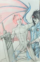 cloud_strife cum cum_in_ass cum_inside ejaculation femboy final_fantasy final_fantasy_vii gay gay_domination gay_sex penis vincent_valentine