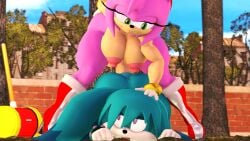 1boy 1dickgirl 1futa 3d 3d_(artwork) amy_rose anal anal_sex big_ass big_breasts big_penis blue_fur blue_hair countersfm dickgirl/male dickgirl_domination dickgirl_on_male doggy_style exposed_torso face_down_ass_up fennec footwear futa_on_male futadom futanari handwear hedgehog hi_res high_resolution highres idw_comics idw_publishing kitsunami_the_fennec outdoor_nudity outdoor_sex outdoors outside pink_body pink_fur pink_hair public public_sex purple_eyes sonic_(series) sonic_the_hedgehog_(idw) sonic_the_hedgehog_(series) weapon