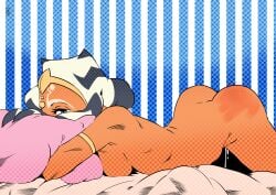 1girls ahsoka_tano alien_girl alien_humanoid alternate_version_available ass_up bed color female female_only hugging_pillow laying_down lying on_bed on_stomach orange_skin pillow pin_up solo spanking star_wars ta_da the_clone_wars:_season_four top-down_bottom-up