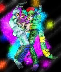 3boys abstract_background alligator_tail animatronic anthro background biceps blush blushing_profusely body_hair body_markings cum cum_drip cum_inside cum_on_body facial_markings five_nights_at_freddy's five_nights_at_freddy's:_security_breach fnaf glamrock_bonnie_(fnaf) grabbing grabbing_ass grabbing_from_behind green_body hairy holding_legs lagomorph lagomorph_humanoid lighting_bolt looking_at_partner looking_at_viewer looking_back looking_pleasured machine male male/male male_only male_penetrated male_penetrating male_penetrating_male mohawk mohawk_(hairstyle) montgomery_gator_(fnaf) muscular muscular_anthro muscular_arms muscular_male muscular_thighs non-human non_mammalian_nipples nose_piercing pink_glans rabbit rabbit_humanoid rabbit_tail red_hair reptile reptile_humanoid robot robot_humanoid scottgames simple_background spiked_bracelet spotted_body steel_wool_studios tail tail_markings tattoo tattoos threesome two_tone_body two_tone_fur