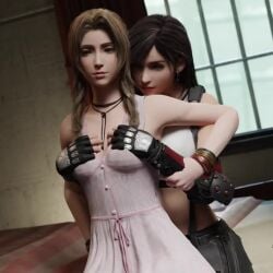 3d aerith_gainsborough animated aroused big_breasts breast_expansion breast_grab breasts breasts_out brown_hair clothing_damage clubzenny exposed_breasts final_fantasy final_fantasy_vii mp4 no_sound pink_dress pulling_clothing tagme tifa_lockhart video