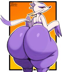 anthro ass big_ass big_butt bottom_heavy bubble_butt fat_ass huge_ass inuzu large_ass looking_at_viewer looking_back male male_only mienshao pokémon_(species) pokemon thick_ass thick_thighs wide_hips