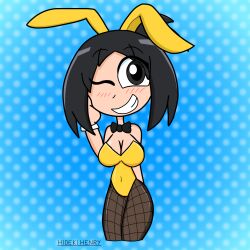 black_eyes black_hair bunny_ears bunny_girl bunnysuit hideki(hideki_henry) hidekihenry original_character rule_63