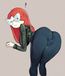 adventure_time anonymous_artist artist_request bent_over betty_grof big_breasts big_thighs cameltoe cropped fully_clothed glasses looking_at_viewer no_background red_hair smile smiling_at_viewer tagme tagme_(artist) unknown_artist