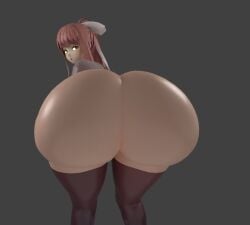 1girls 3d alternate_ass_size ass ass_bigger_than_head ass_body bubble_butt doki_doki_literature_club fat_ass huge_ass image jinouga97 looking_at_viewer looking_back looking_back_at_viewer monika_(doki_doki_literature_club)