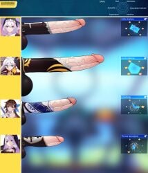 big_penis cecilia_schariac futa_only futanari genitalwear honkai_impact_3rd huge_penis hyper_penis intersex kallen_kaslana kushishekku li_sushang long_penis measurements pale_skin penis penis_chart penis_comparison penis_size_chart penis_size_difference stats text theresa_apocalypse uncensored